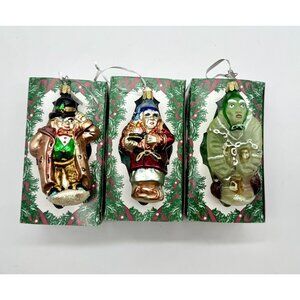 Old World Christmas Glass Ornament Dickens Marley’s Ghost, Scrooge Lot of 3